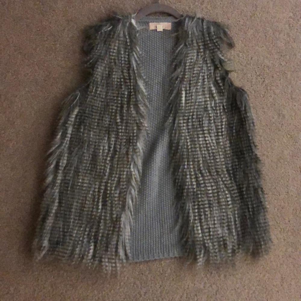 Grey Faux Fur Vest
